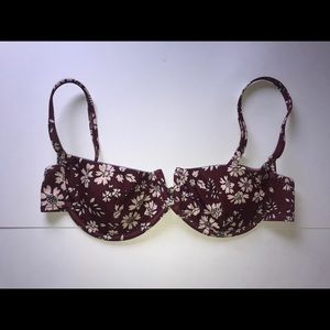 Maroon Floral Bikini Set